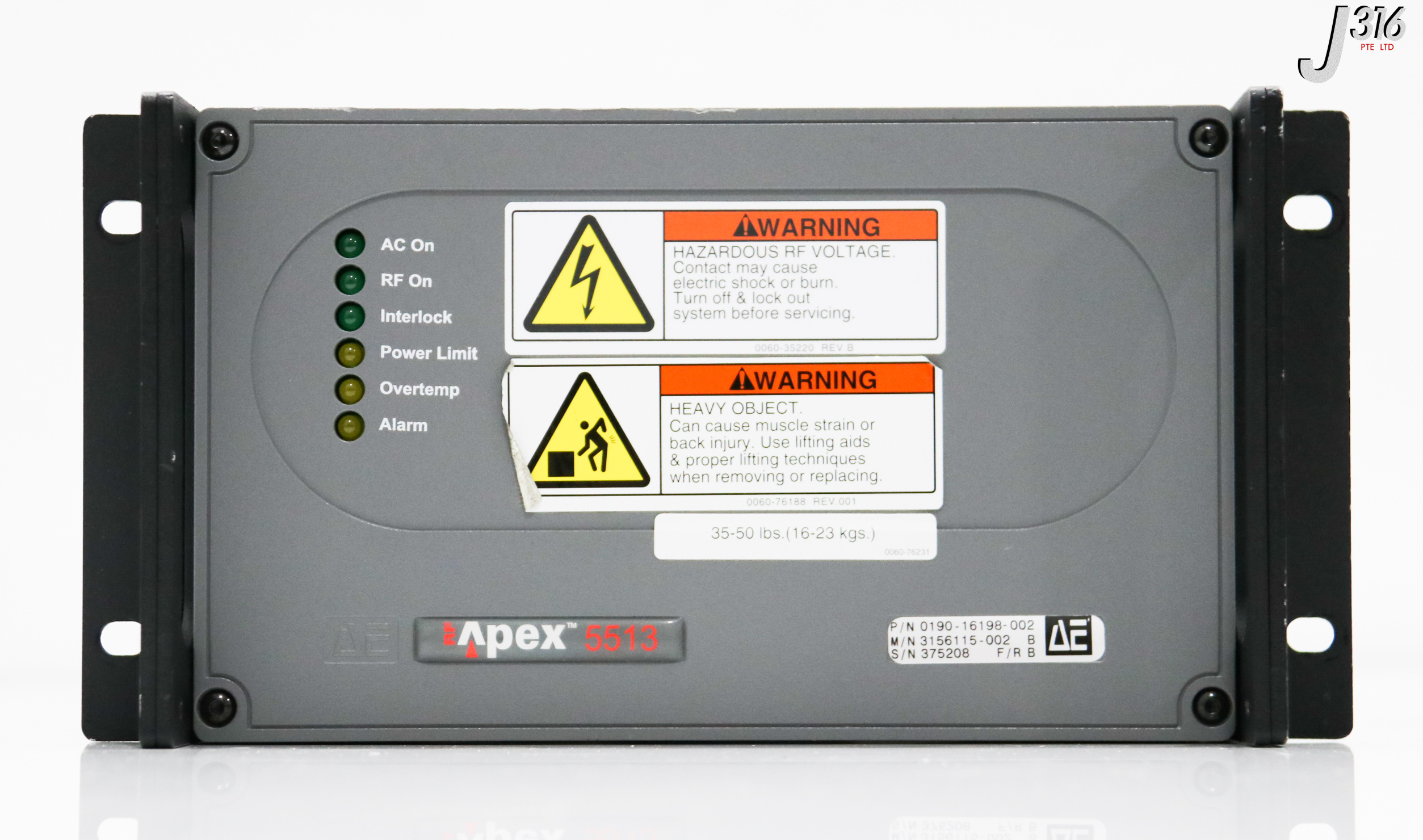 「RT-193738」ページ 33207 ADVANCED ENERGY RF GENERATOR, APEX 5513, AMAT 0190-16198